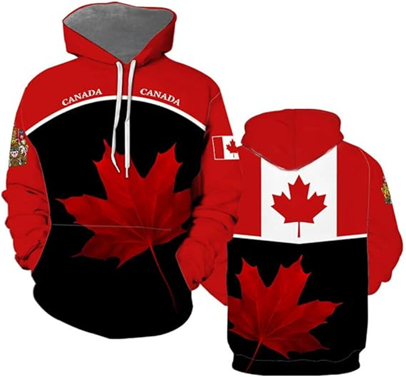 แคนาดาHoodie Maple Leaf 3dพิมพ - Street Fashion Canada บทวิจารณ์และราคา