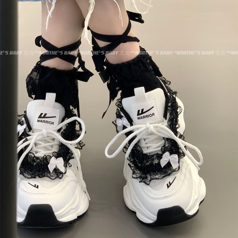 รองเท้าผ้าใบทรงหนา สไตล์วอร์ริ - Street Fashion Y2K บทวิจารณ์และราคา